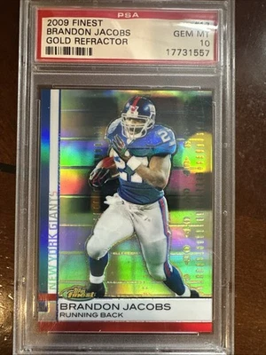 Topps Finest New York Giants Brandon Jacobs Insert Refractor 35/75 PSA 10 - Image 1 of 2