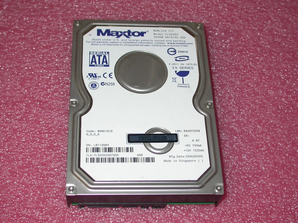 MAXTOR 320GB 7200RPM 8MB BUFFER SATA 7L320S0 TESTED LOOK NICE - Image 1 of 1