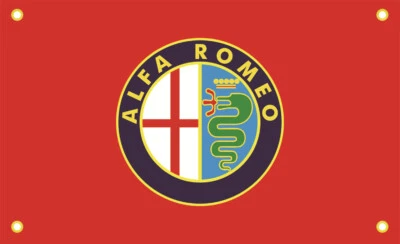 ALFA ROMEO  Garage Wall Car Truck Racing Show Auto Banner Sign Flag - Image 1 of 4