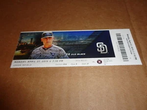 PADRES ~ TALÓN DE BOLETO 2015 27/04/15 VS ASTROS ~ DEBUT Cory Mazzoni MLB - Imagen 1 de 1