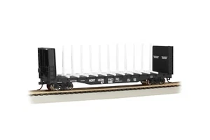 Bachmann #12904 HO Center-beam Flatcar w bulkheads Northern Pacific #67080 - Picture 1 of 11