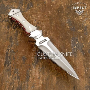 IMPACT CUTLERY RARE CUSTOM  FULL TANG DAGGER KNIFE ACRYLIC IVORITE HANDLE - Picture 1 of 12