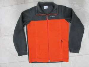 Columbia Fleece Jacket Youth Boys Size M 10/12 Full Zip Gray Orange - Picture 1 of 4