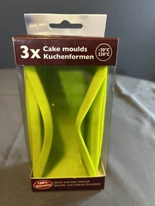 Set of 3 Rectangular Silicon Baking Cake Mold 2.75 " X 5.74 " X 1.7 " - Picture 1 of 4