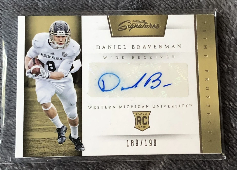 DANIEL BRAVERMAN NCAA WMU 2016 Prime Signatures RC Rookie Auto /199 #209 Card - Image 1 of 3