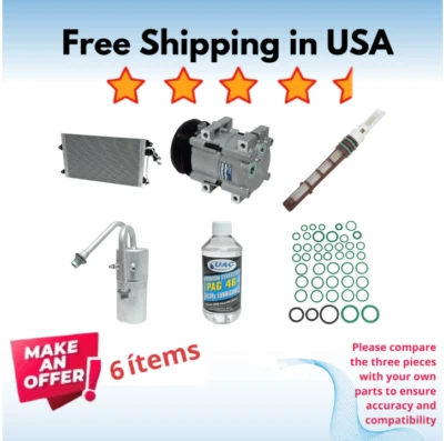 Compressor, Condenser & Valve A/C Fit Ford Windstar 1995-1997 - Image 1 of 4