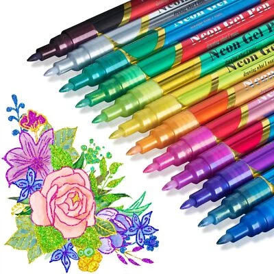 Glitter Metallic Paint Pens: Sparkle Water-Based Marker Pen for Greeting Cards, - Image 1 of 4