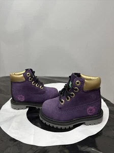 Timberland Hip-Hop Royalty Prem 6-Inch Wtrproof Boots Drk Purple Toddlers Size 4 - Picture 1 of 7