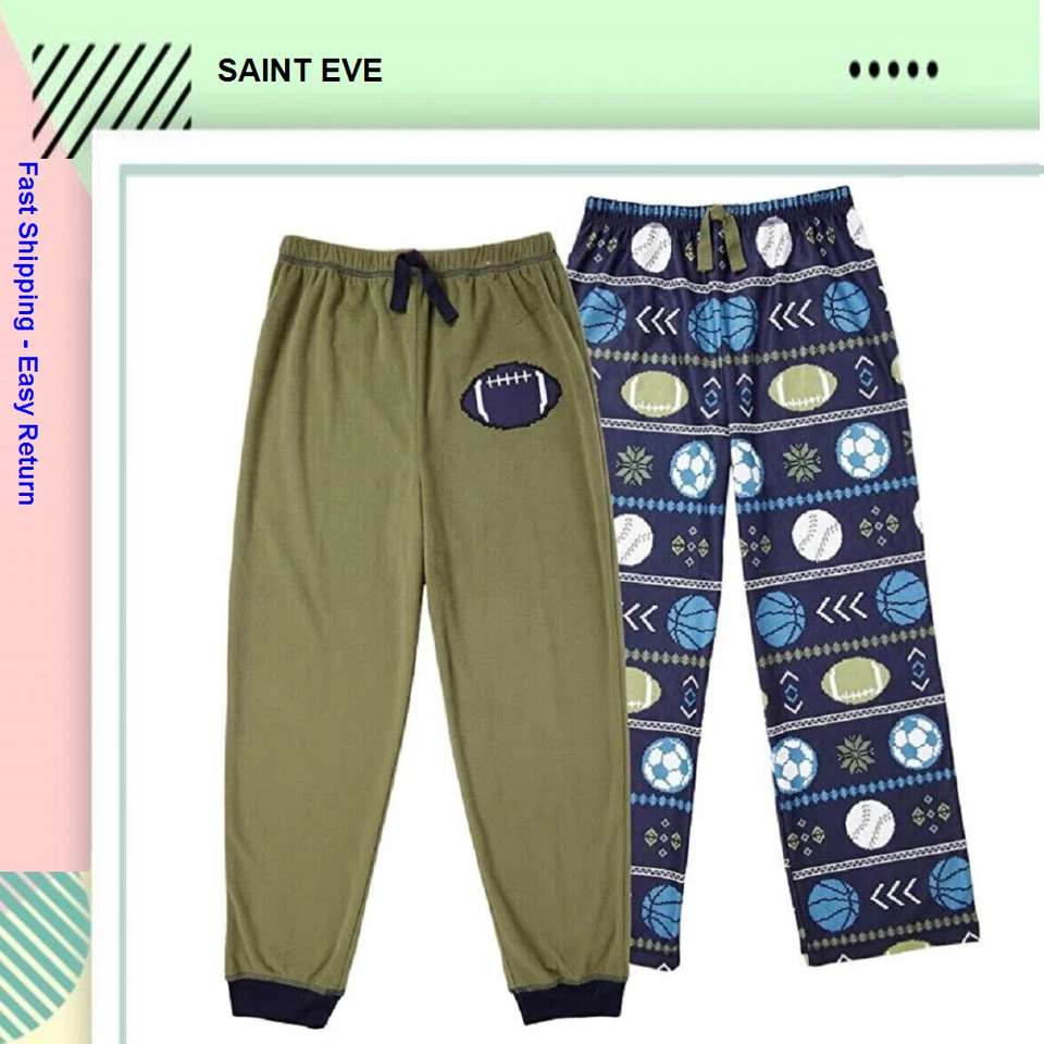 Saint Eve Boys Sleep Pant 2-Pack Green/Blue Sports, 6 - Image 1 of 1