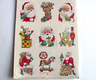 Eureka Vtg Christmas Holiday Sticker Sheet Santa Nutcracker Stocking Jack in Box
