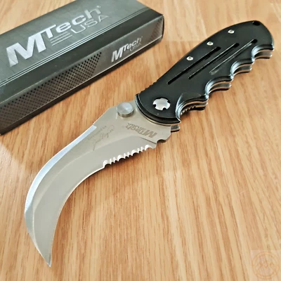 MTech Bear Claw Folding Knife 3.5" 440 Steel Partially Serrated Blade Aluminum - Image 1 of 4