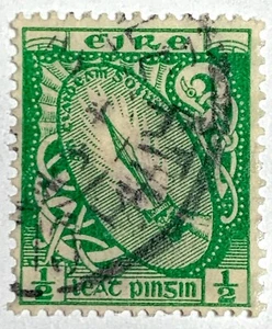 Rare Postage Eire/Ireland 1/2 Pinsin Stamp, Sword of Light, 1922 #1 - Picture 1 of 2
