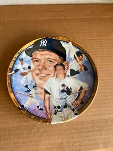 Mickey MANTLE(Yankees)Hamilton Collection PLATE 35784 Nice Gold 1992 Vintage