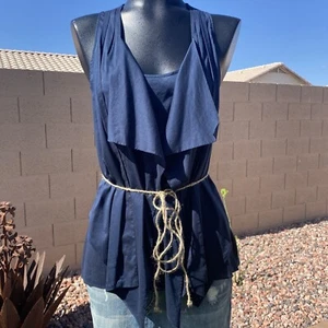 Anthropologie sleeveless blue blouse top size 8 Medium Womans - Picture 1 of 7