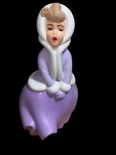 Atlantic Mold Christmas Caroler Singing Woman Retro Purple & White 9.5 Figurine