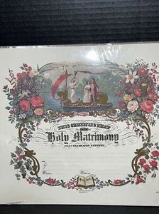 Replica Of a Victorian Marriage Certificate Blank 10.5” X 12.5” - Picture 1 of 7