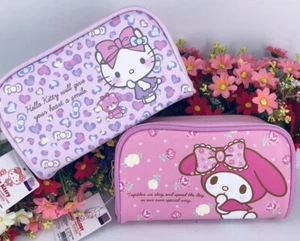 Hello Kitty Sanrio My Melody Pencil Bag Case Pen Cosmetic Cute Big Flowers Gift - Picture 1 of 10