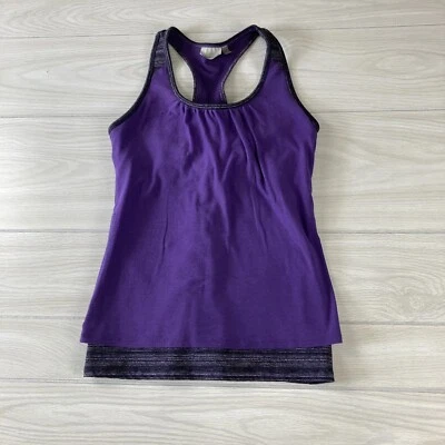 Athleta Medium Shirt Top Purple Activewear Bra Stretch Lined Running Razerback - Image 1 of 4