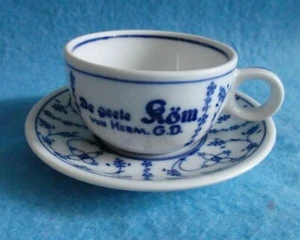 Schwarzenhammer, 1 Tasse + Unter-, Punsch, De geele Köm, Indisch Blau,handbemalt - Bild 1 von 12