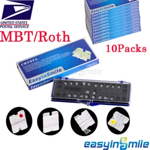 10XDental Mini Clear Brace Orthodontic Ceramic Brackets MBT/Roth 022 Hooks 3/345 - Picture 1 of 8