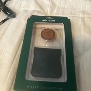 Augusta National Golf Club Masters Copper Coin Brown Leather Case Ball Marker - Picture 1 of 6