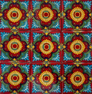 10 Authentic Talavera Tiles - Mexican Ceramic 4x4 Inch Hand Made Tiles - Picture 1 of 1