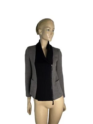 COMBO SUÉTER-CHAQUETA MAX MARA LANA-CACHEMIRA ESPIGA CREMALLERA ASIMÉTRICA TALLA 8 Foto 1 de 4