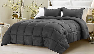 Scala bedding Down Alternative Comforter 3-Piece Set, Twin/Queen/King Stripe