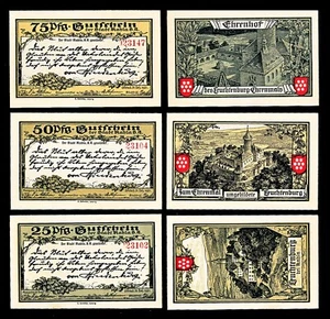 Kahla Notgeld / 1921 / Complete Set, Three Notes - UNC - Picture 1 of 1