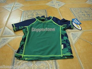 Boy's Youth Coppertone 6 swim rash guard shirt green NEW premium sun protection - Picture 1 of 1