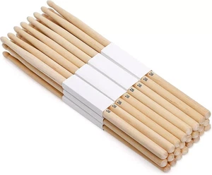 12 pares de baquetas, baquetas con punta de madera de arce duro 2B, baquetas de ejercicio... - Imagen 1 de 3