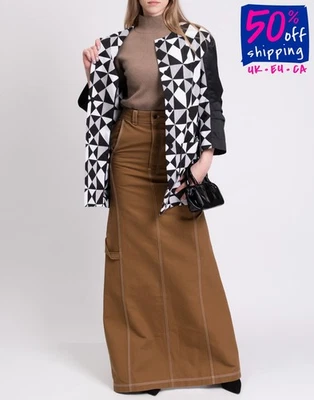 RRP €415 MARIA GRAZIA SEVERI WHITE Jacket US8 IT44 M Geometric 3/4 Sleeve - Image 1 of 4