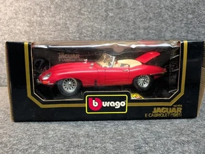 Coche de metal fundido a presión Bburago 1961 Jaguar E Cabriolet 1/18 rojo con caja - Imagen 1 de 15