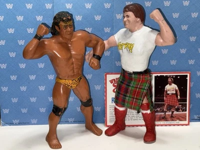 WWF LJN ROWDY RODDY PIPER con falda escocesa original y tarjeta bio + LJN JIMMY SNUKA *LOTE *LEER Foto 1 de 4