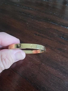 Charles Revson 1970 Aldo Cipullo Oro Electroplato Amor Pulsera Con Llave Whs2 - Imagen 1 de 14