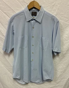 Vintage Sears Premiere Blau Herren Kurzarm Button Down Hemd Lynn Kragen - Bild 1 von 8