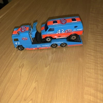 Matchbox STP RICHARD PETTY 1983 Kenworth Cab over Racing TransporteR w/ van rare - Image 1 of 4