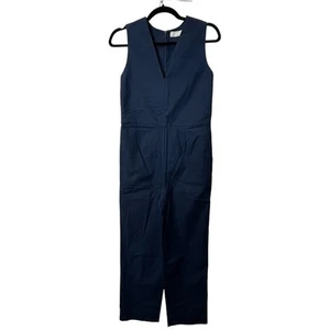 Nuevo Mono Everlane The Algodón Estructurado Cuello en V Azul Marino Para Mujer 6 Nuevo Con Etiquetas - Imagen 1 de 11