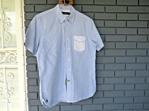 LOTE DE CAMISAS RALPH LAUREN OXFORD PARA HOMBRE TALLA L AZUL MANGA CORTA A RAYAS BOLSILLO #140 - Imagen 1 de 9