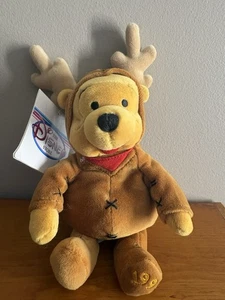 Disney Rentier Pooh Bär Sitzsack Stofftier Plüsch Winnie Puuh 1999 Neu mit Etikett - Bild 1 von 3
