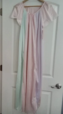 Lady Camille Vintage Nightgown Size Small Pastel Colors with Pink Cap Sleeve USA - Image 1 of 4