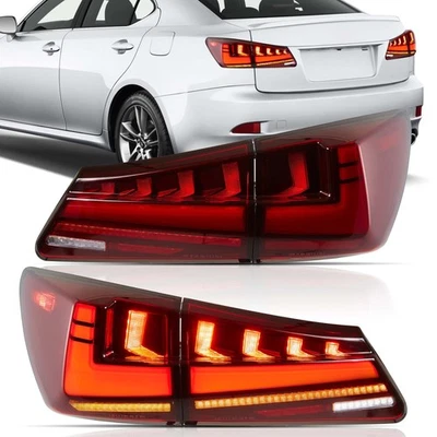 Coppia Fanali Posteriori LED Per Lexus IS250 IS350 ISF 2006-13 Giallo Start Up Animazione - Immagine 1 di 4