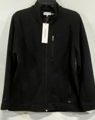 Calvin Klein Men's NWT Black Full Zip Mock Neck Fleece Jacket Sweater Size XL - Image 1 of 4