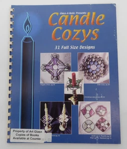 Glass-A-Holic Candle Cozys Stained Glass Pattern Book 31 Full Size Designs vtg - Picture 1 of 4