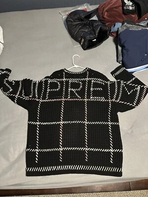 SUPREME Quilt Stitch Sweater Black SS23 Size M - Used - Image 1 of 3