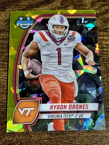 KYRON DRONES 2024 Bowman Chrome University #119 refractor amarillo zafiro/75 - Imagen 1 de 2