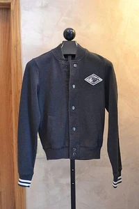 Rainforest Cafe Youth Varsity Jacket Slate Gray Embroidered Patches Medium EUC! - Picture 1 of 8