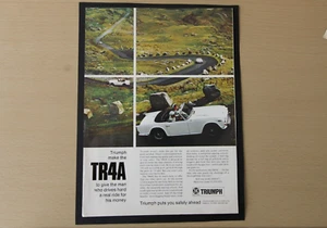 Original TRIUMPH TR4A (white) magazine advert frame-ready wall-art flat-pack - Bild 1 von 1