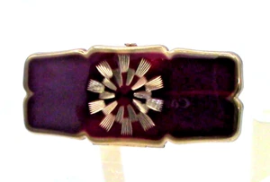 Stratton Lipstick Holder with Mirror Gold Starburst on Red Vintage Design 934048 - Picture 1 of 5