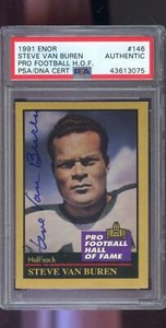 1991 Enor Steve Van Buren AUTO SIGNED Autograph Autographed Card PSA/DNA NFL